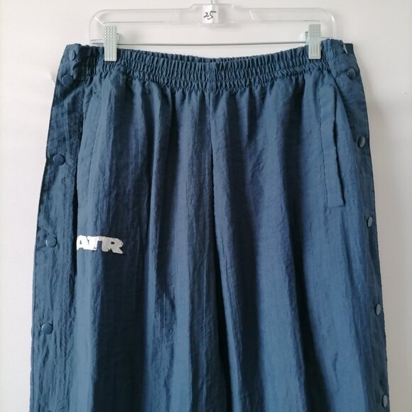 Reebok Mens Blue ATR Logo High Rise Elastic Waist Side Snap Track Pants Size L - Picture 2 of 7